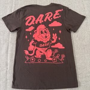 D.A.R.E. Men's Brown T-Shirt with Red Graphic
